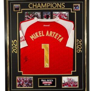FRAMED CHAMPIONS 2026 Mikel Arteta Framed signed Shirt!