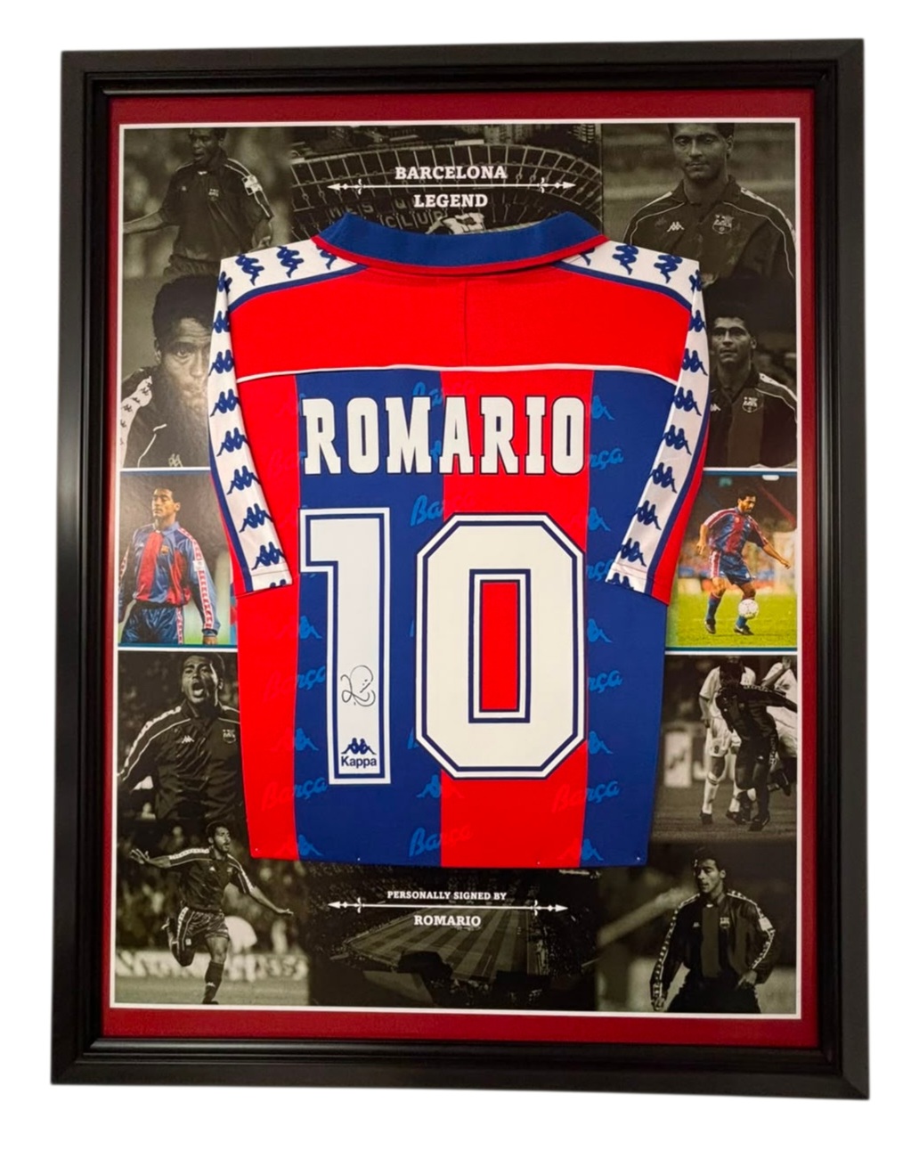 romario signed framed shirt jersey