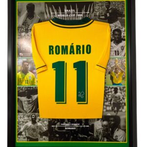 Framed ROMARIO Signed Shirt BRAZIL LEGEND 1994 World cup Winner Display