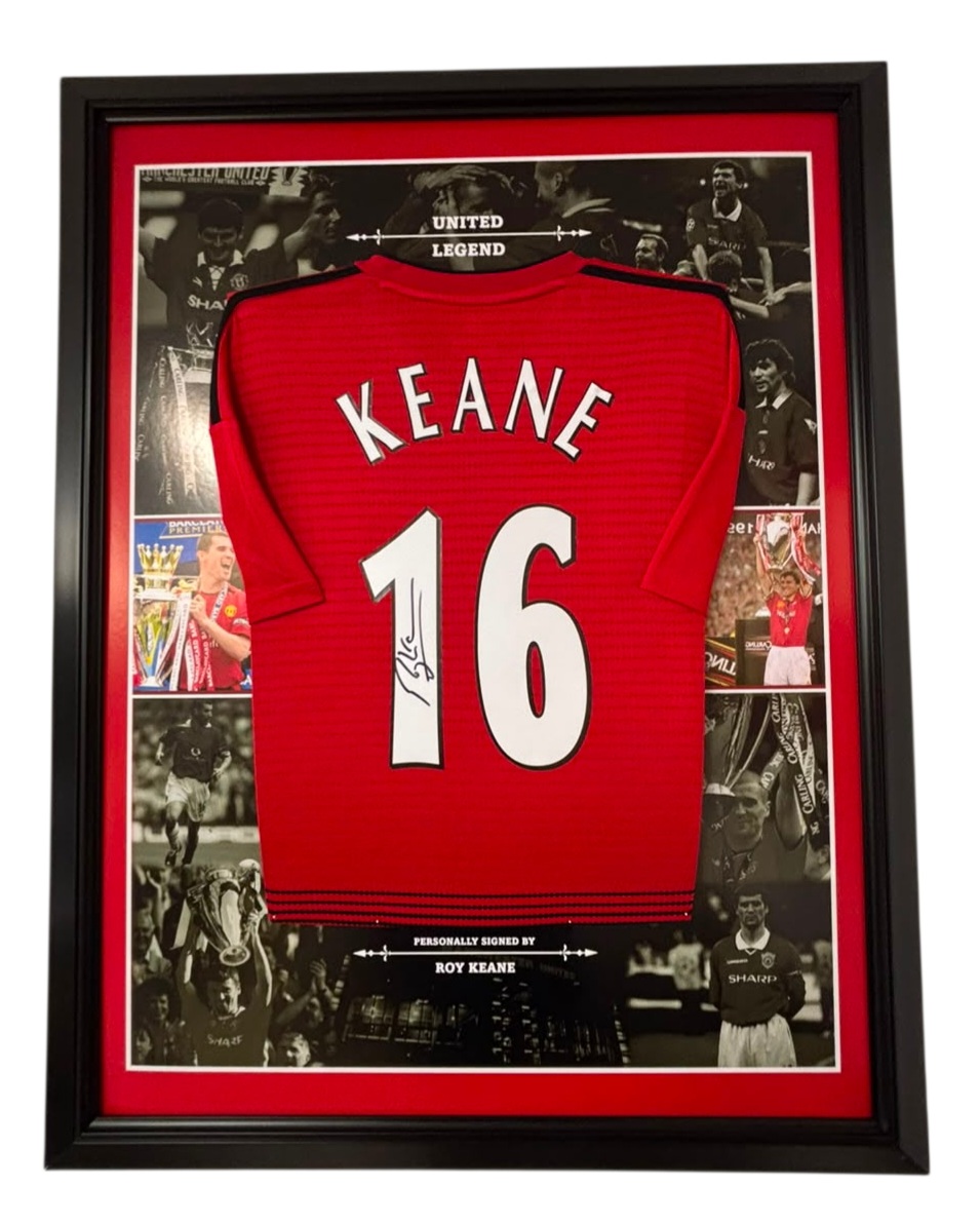 roy keane signed shirt united jersey