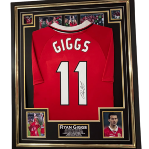 Framed Ryan Giggs of Manchester United Signed Shirt 1999 CHAMPIONS DISPLAY