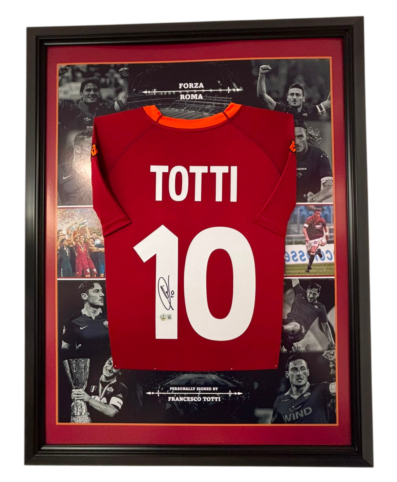 francesco totti igned shirt framed