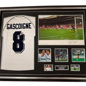Tottenham Legend Paul Gascoigne Signed Photo with Shirt 1991