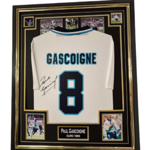Framed GAZZA Paul Gascoigne of England Signed Shirt Euro 96 Display!