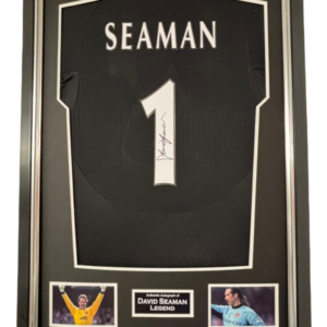 Framed David Seaman Signed Shirt