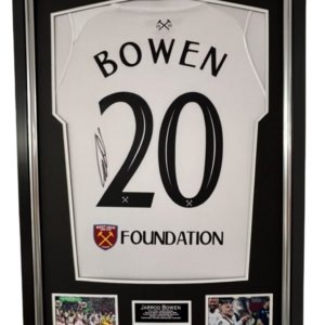 Framed Jarrod Bowen Signed Shirt Europa Conference League Display with Coa