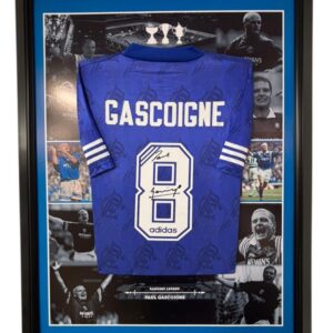 Framed Paul Gascoigne of Rangers Signed Shirt GAZZA