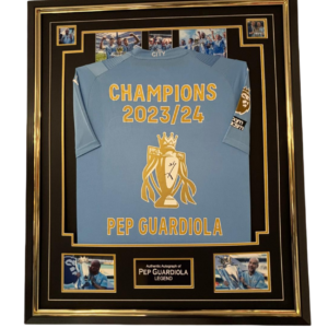 Framed Rare City Legend Pep Guardiola Signed Shirt