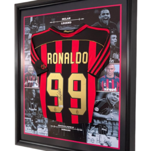 Framed Milan Legend Ronaldo signed Shirt BECKETT Authenticated