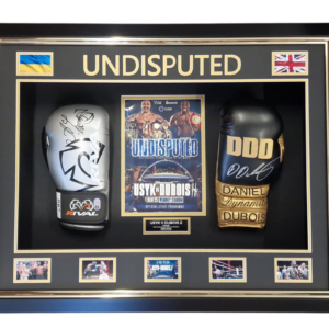 Oleksandr Usyk and Daniel Dubois Signed Boxing Gloves Framed