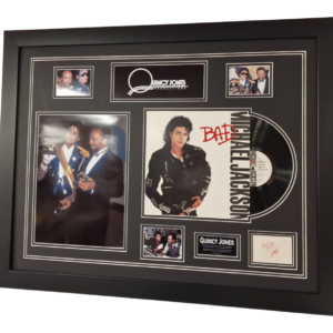 Unique Framed Quincy Jones Signed Display with Photos