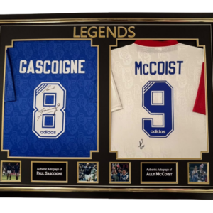 Framed Paul Gascoigne and Ally McCoist of Rangers Signed Shirt