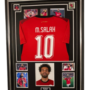 Mo Salah Signed Photo with Shirt Display