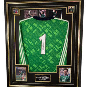 Framed David Seaman Signed Shirt 1991 Jersey League Champions
