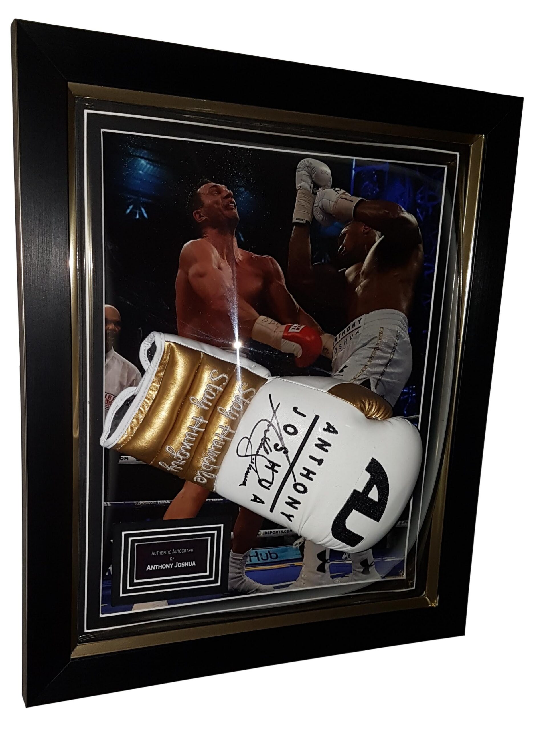 anthony joshua signed glove framed