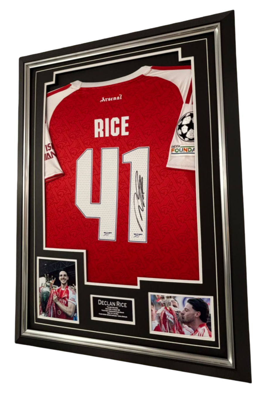 framed and signed declan rice shirt