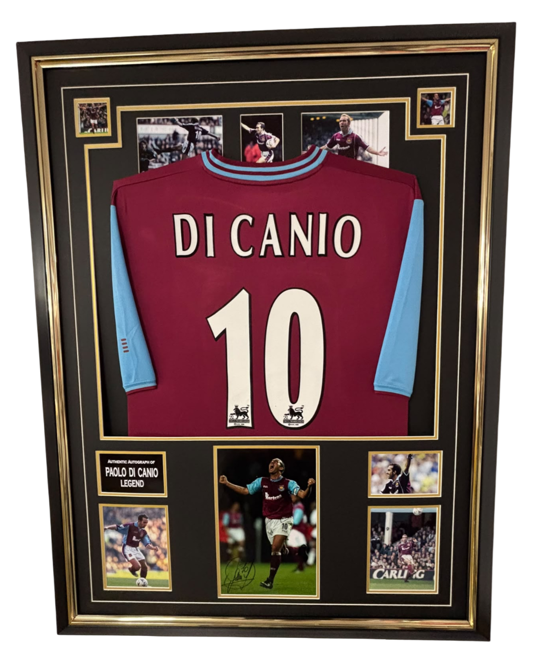 paolo di canio signed picture with shirt jersey