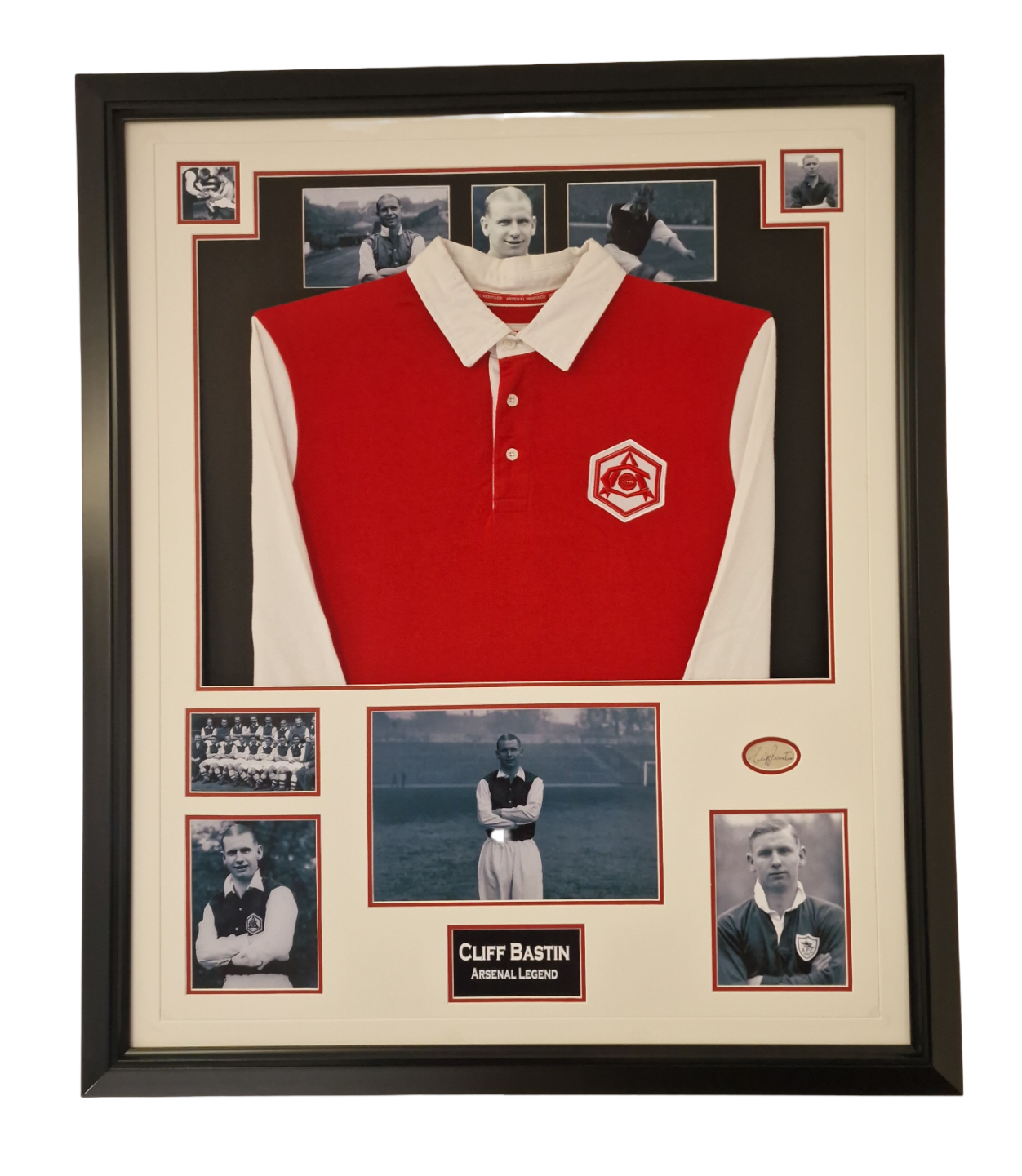 ted drake signed display with shirt