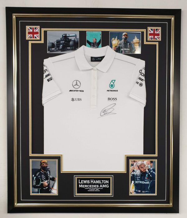 Lewis Hamilton Signed Shirt Framed