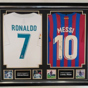 LIONEL MESSI of Barcelona  AND CRISTIANO RONALDO of REAL Madrid SIGNED SHIRT