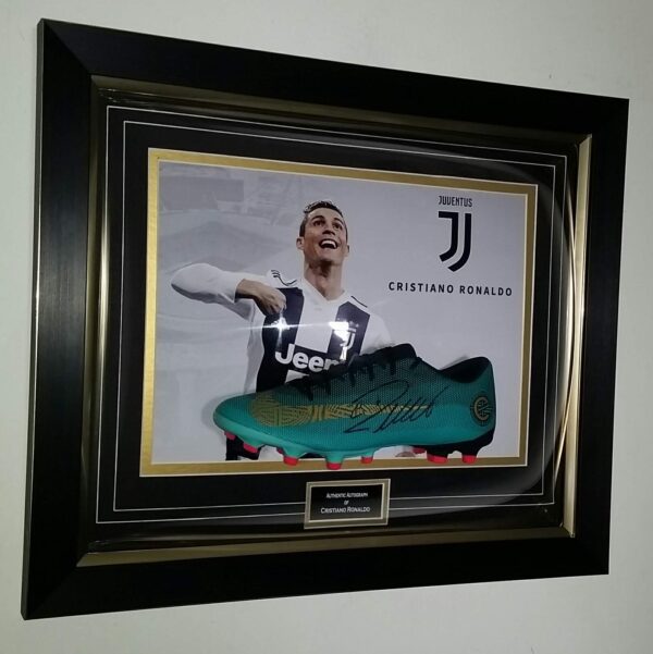 Cristiano Ronaldo Signed Football Boot Juventus Display