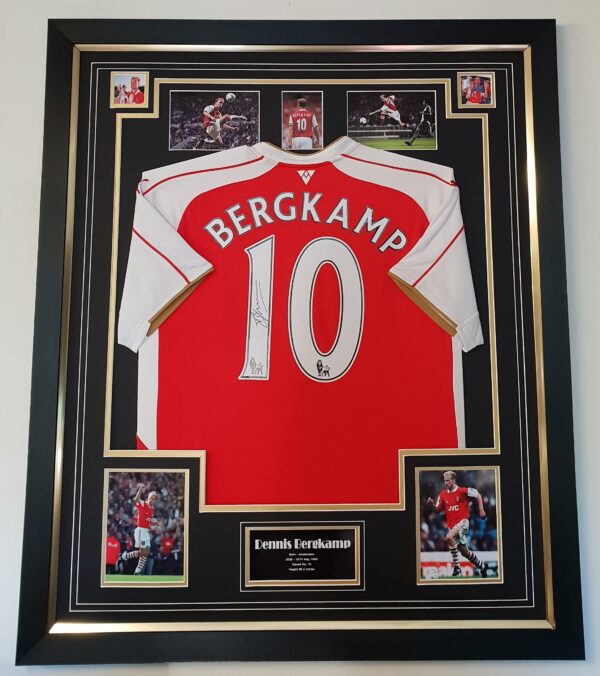 Framed Dennis Bergkamp of Arsenal Signed Shirt