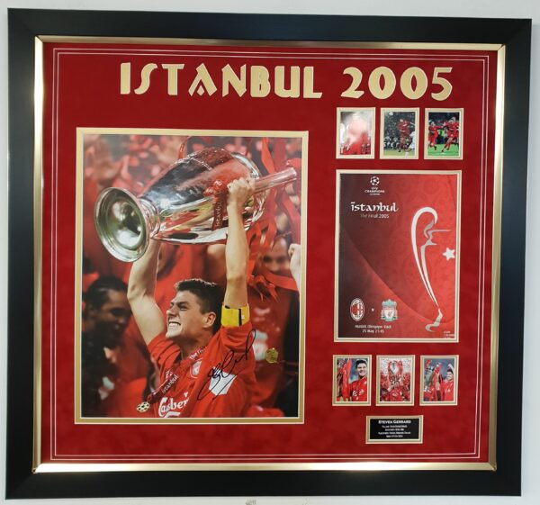 Steven Gerrard of Liverpool Signed Photo Istanbul DISPLAY and MATCHDAY Programme