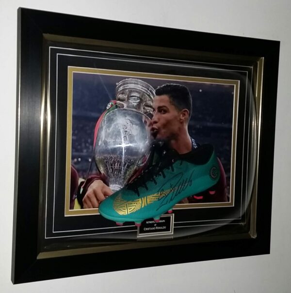 Cristiano Ronaldo Signed Football Boot Portugal Display