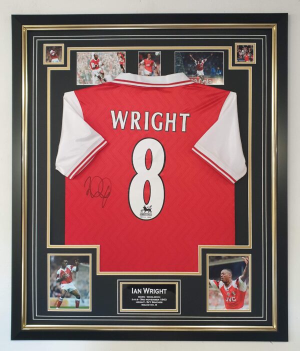 IAN WRIGHT of Arsenal Signed Shirt Number 8 Display