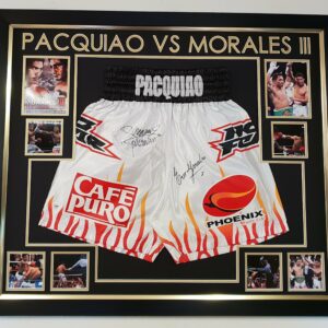 Manny Pacquiao and Erik Morales Signed Shorts