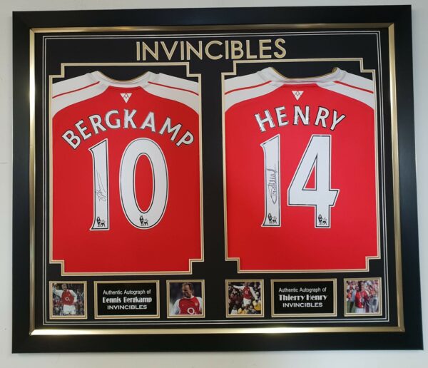 Thierry Henry and Dennis Bergkamp of Arsenal Signed Shirt