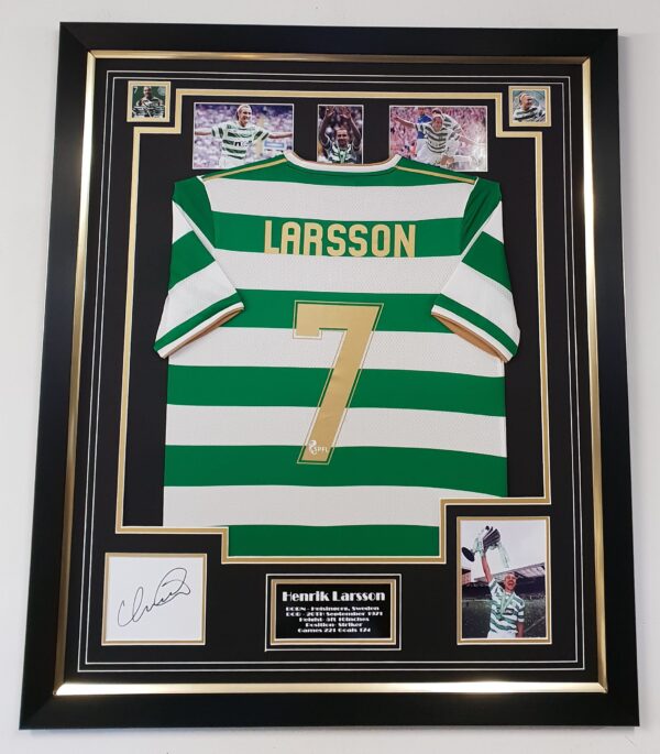 Henrik Larsson Signed Display and Shirt