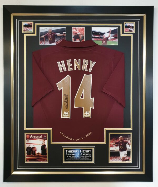 FRAMED Thierry Henry of Arsenal Signed Jersey FINAL MATCH AT HIGHBURY Display