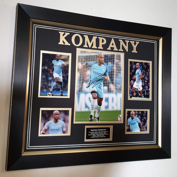 Vincent Kompany of Manchester City Signed PHOTO Farewell Display