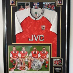 Arsenal Famous Back four Autographed Photo and Shirt Display