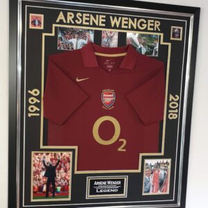 Framed and Signed Arsene Wenger of Arsenal Signed Photo with Shirt