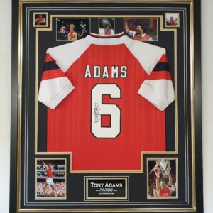 Framed and Autographed Tony Adams of Arsenal Signed Jersey