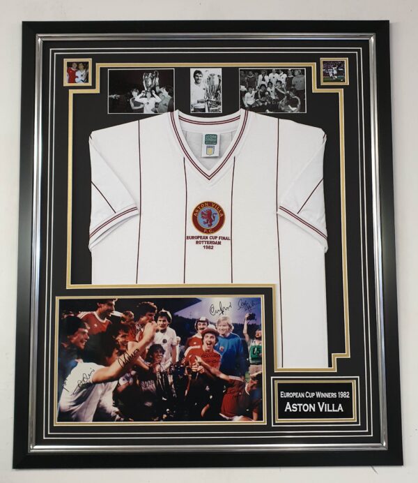 Aston Villa 1982 Team Signed Photo and Shirt Display