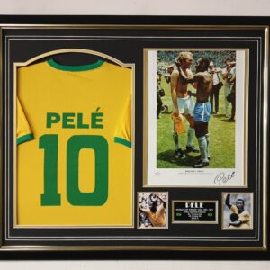 Pele Signed Photo with Brazil Shirt