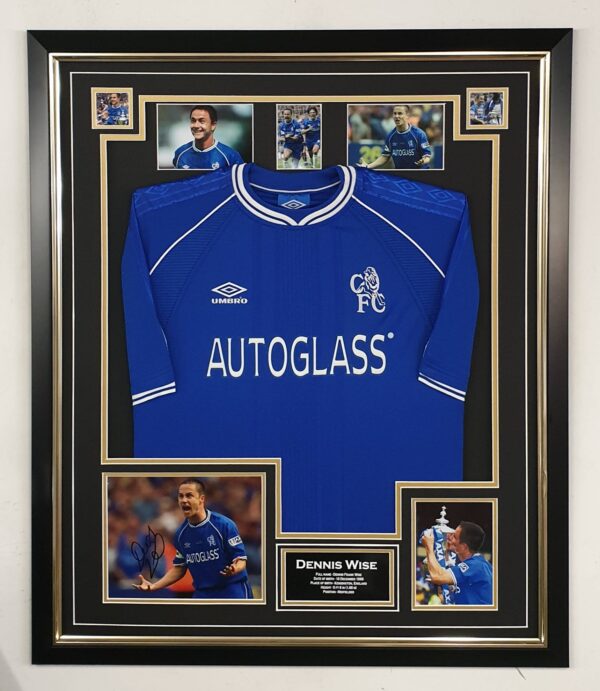 Denis Wise of Chelsea Signed Photo with Shirt Display