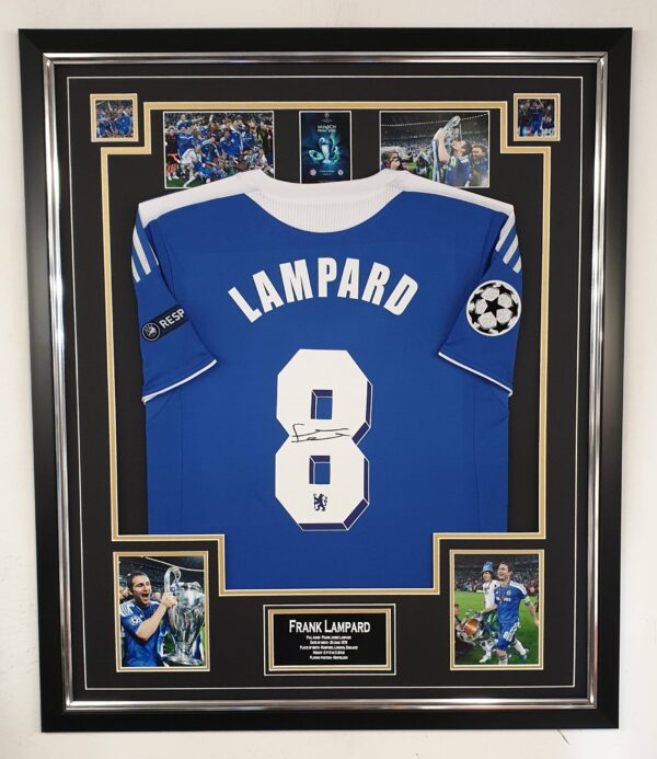 Frank Lampard of Chelsea Signed Shirt 2012 Champions League Winners Display