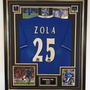 Gianfranco Zola of Chelsea Signed Photo with Shirt Display