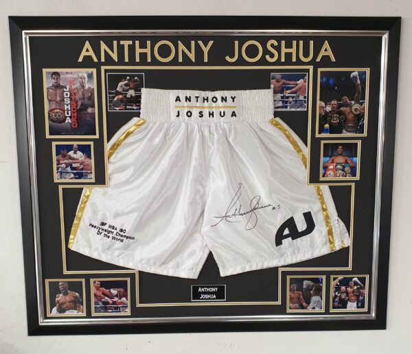 Anthony Joshua Framed and Signed Boxing Shorts