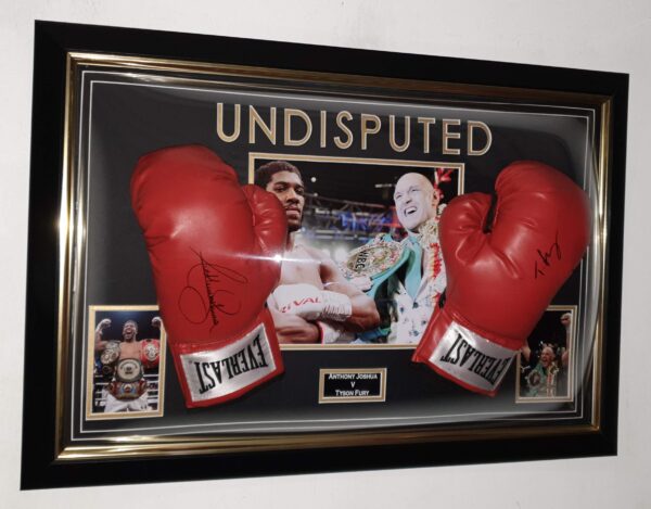 Anthony Joshua and Tyson Fury Signed Boxing Gloves