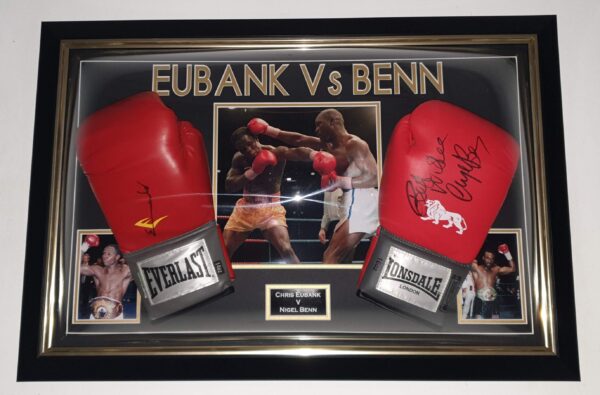 Nigel Benn and Chris Eubank Signed Boxing Gloves