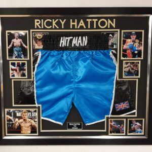 Ricky Hatton Signed Photo and Boxing Shorts
