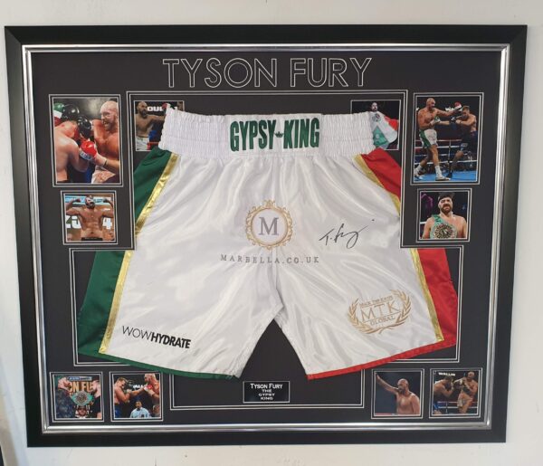 Rare Tyson Fury Signed Boxing Shorts