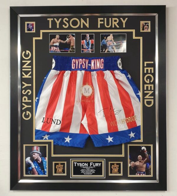 Tyson Fury Signed Boxing Shorts Apollo Creed USA Design