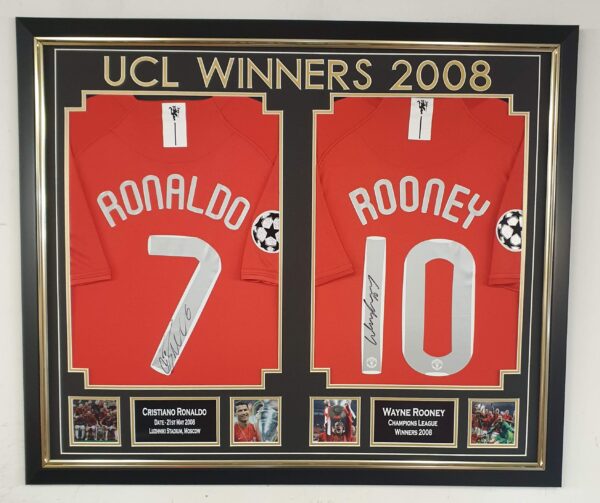 Wayne Rooney and Cristiano Ronaldo of Manchester United Signed Shirt