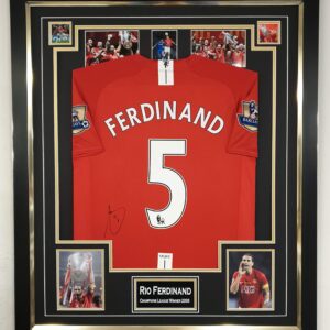 Rio Ferdinand Of Manchester United Signed Shirt 2008 Display